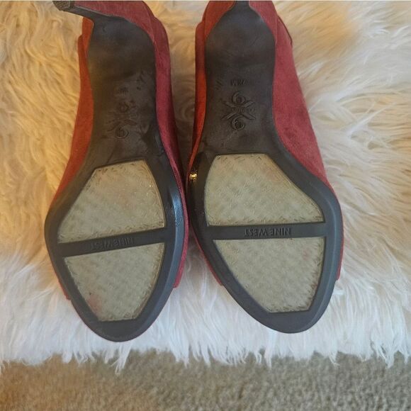 NINE WEST RED SUEDE SLINGBACKS - Picture 4 of 7